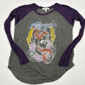 Daydreamers | Purple and Gray Graphic poison vintage Long Sleeve Top